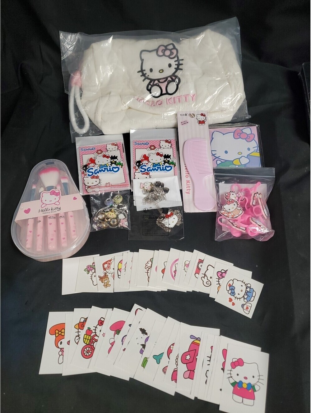 Sanrio Hello Kitty Cute Goods Bulk Lot 50pcs Bag Brushes Transfers & More